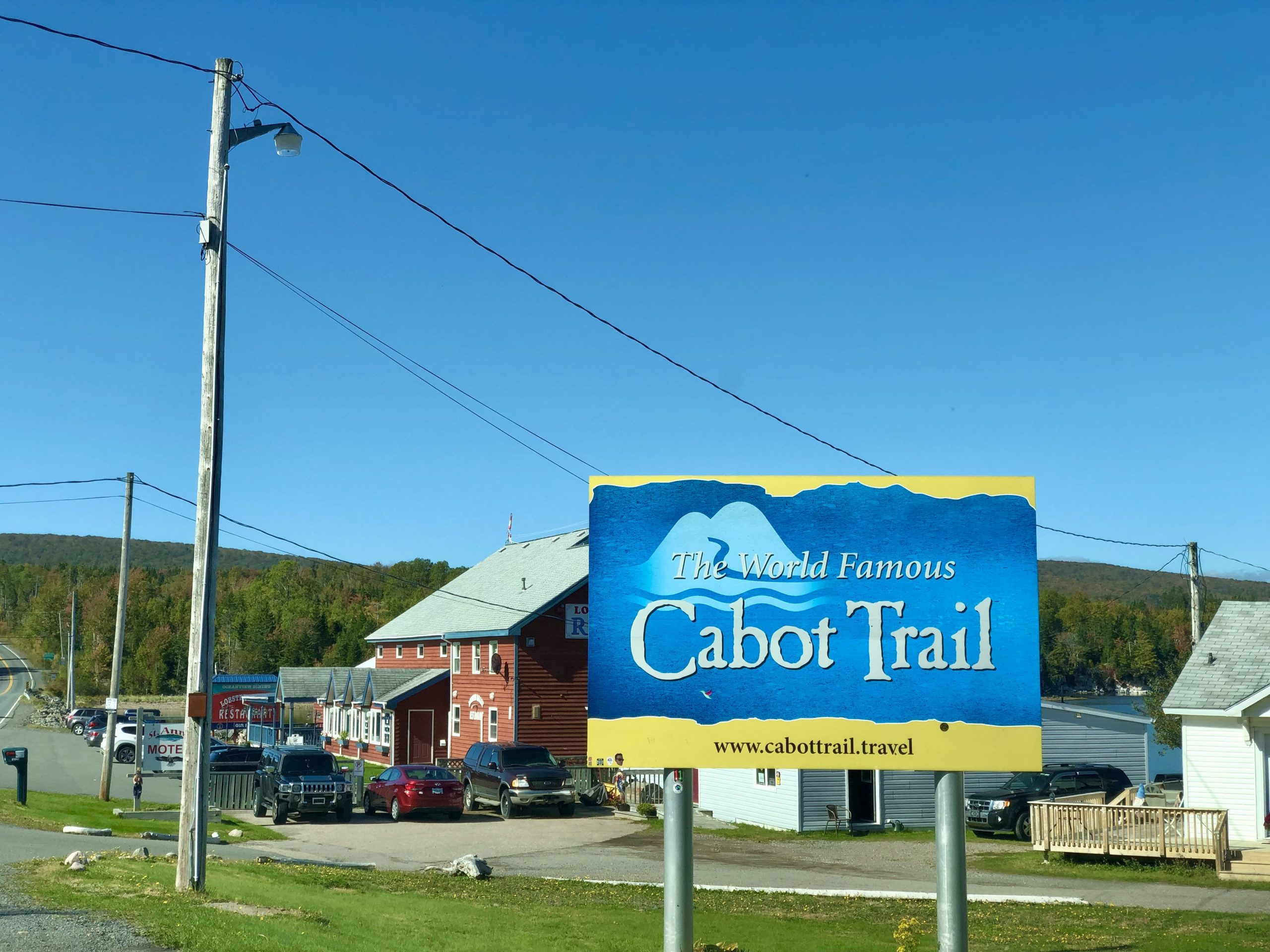Driving the Cabot Trail sign