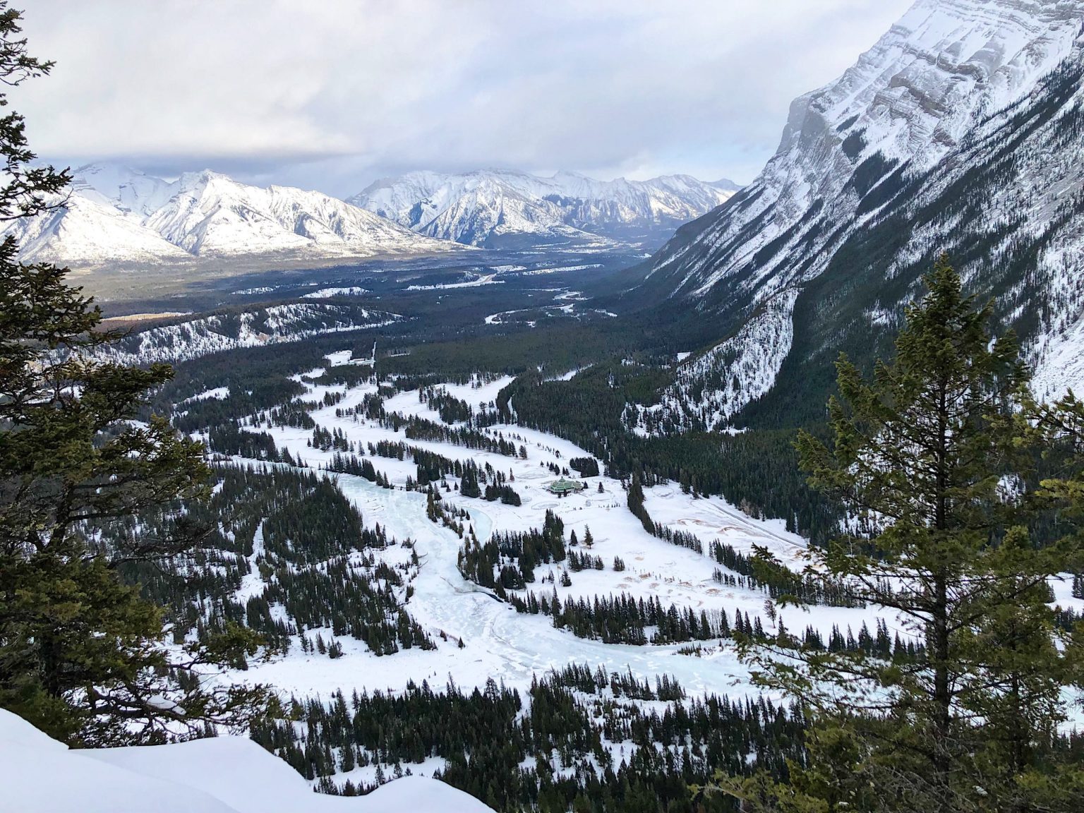 Tunnel Mountain Trail Winter Hiking in Banff, Alberta Out and Across