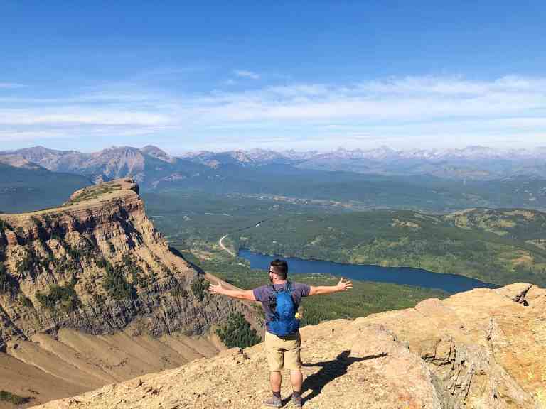Table Mountain hike with arms open wide