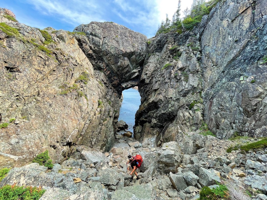 Natural arch on Rockcut Twillingate Trails