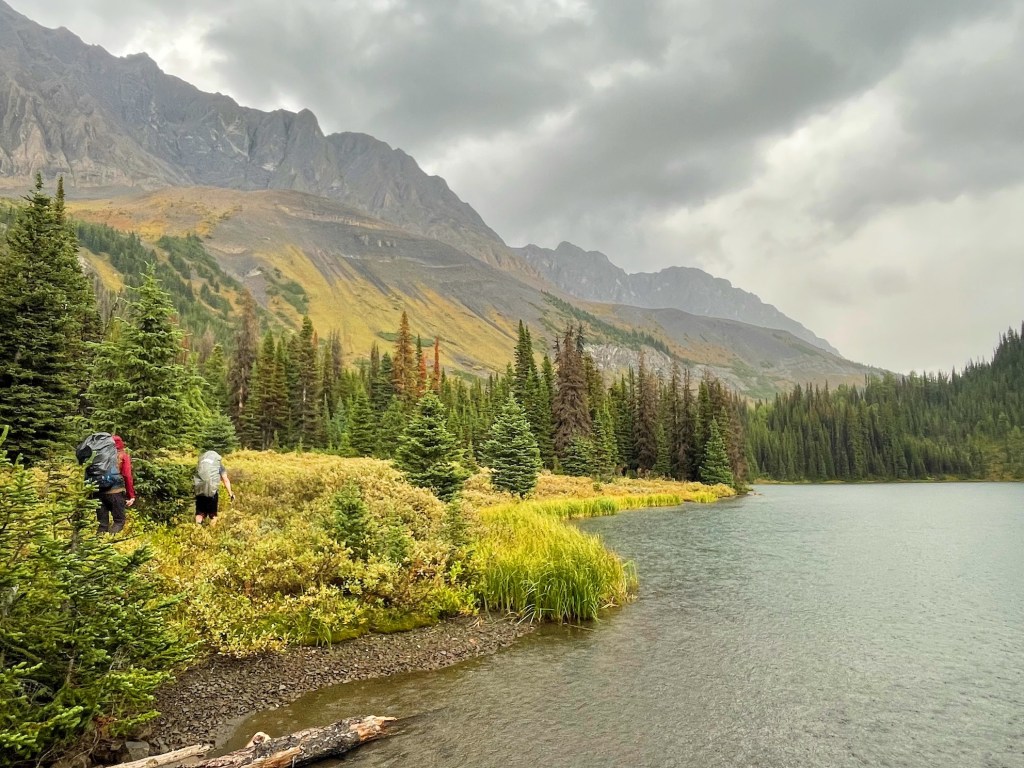 North/South Kananaskis Pass hiking around lake