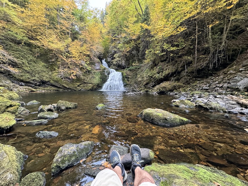 Sitting next to Gairloch Mountain Falls
